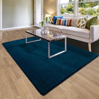 Andecor Shag Area Rug Fluffy Carpets, 5x7 Navy Blue Washable Living Room Bedroom Rugs, Soft Fuzzy Indoor Rugs for Dorm Boys Girls Kids Room Nursery Home Decorations