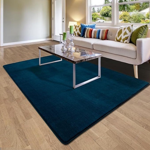 Andecor Shag Area Rug Fluffy Carpets, 5x7 Navy Blue Washable Living Room Bedroom Rugs, Soft Fuzzy Indoor Rugs for Dorm Boys Girls Kids Room Nursery Home Decorations