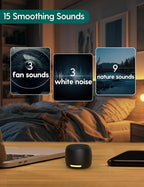 Babelio White Noise Sound Machine, Night Light, Mini and Portable, 15 Non-looping Sounds, Timer, Memory Function, for Adults Baby, Travel