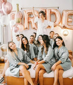 Samring Women's Bride Bridesmaids Robe Short Satin Kimono Robes for Wedding & Bridal Party Silk Bathrobes for Women