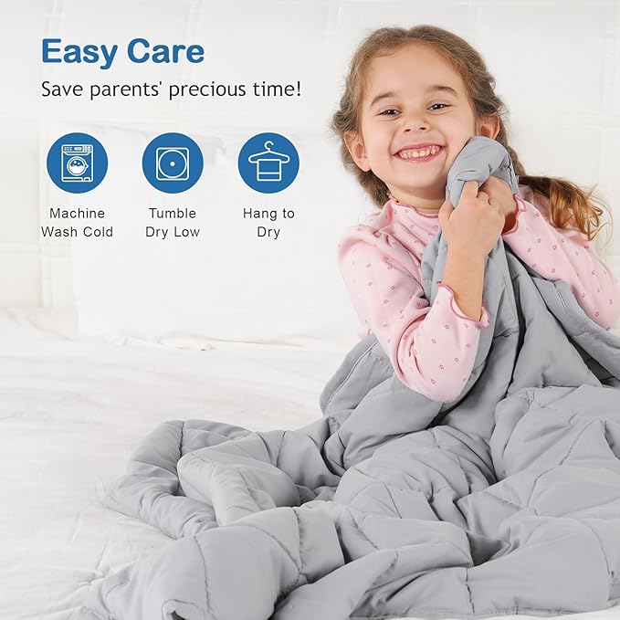 Kivik Weighted Lap Blanket 2 lbs, 20" x 30" Grey Small Weighted Blankets, All-Season Breathable Mini Weighted Lap Pad, Soft Heavy Throw Blanket for Travel, Calming & Sleep, Washable