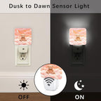 Bear Night Lights Plug Into Wall, Cute Fanciful Moon Clouds Winter Peach Energy Saving Automatic Led Night Lights for Guest Room Basement Office Decor 2pcs