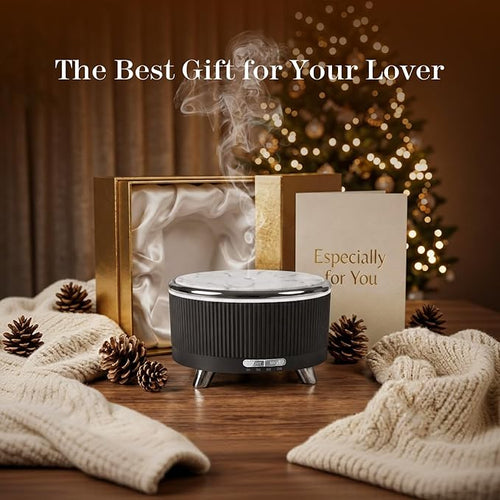 500ML Essential Oil Diffuser: Ultrasonic Aroma Diffuser with Remote Control for Spa Hotel Yoga Room - Humidifier for Bedroom with 7-Color Night Lights & Auto Shut-Off for Nursery/Women Home Relaxation