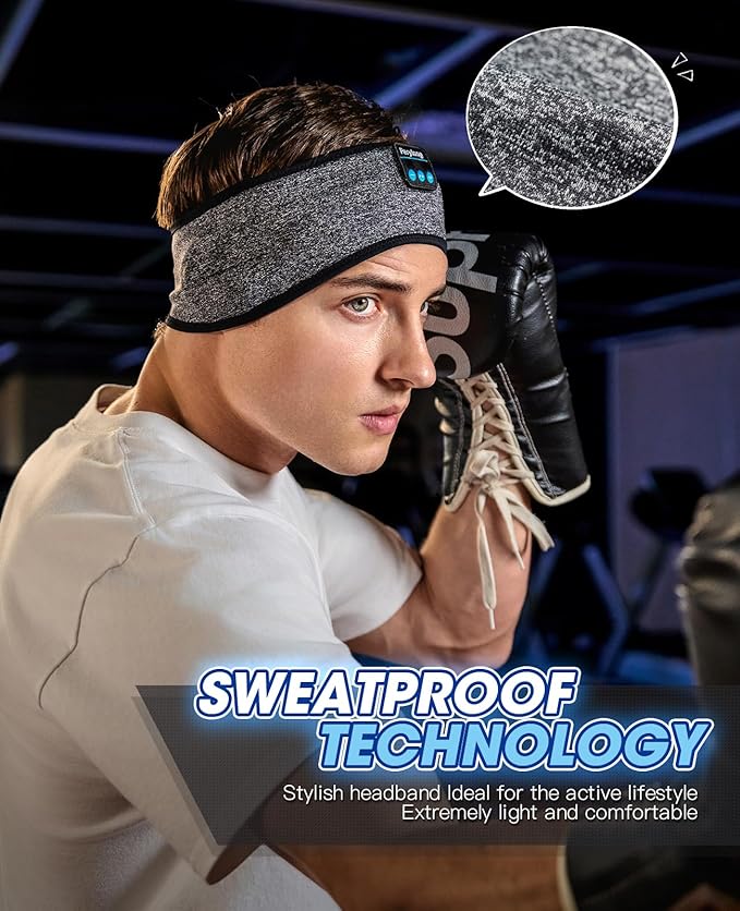 Perytong Sleep Headphones Bluetooth Headband Earphones Wireless, Sleeping Headphones Headband for Sleeping, Sports, Gifts, Workout, Jogging, Yoga, Insomnia, Air Travel, Meditation