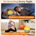 Wkzay Wake Up Sunrise Alarm Clock: 10-60 Minutes Simulate Sunrise for Gentle Wake Up - 20 Adjustable Brightness Bright Enough for Heavy Sleepers - Dual Alarms with Sound Machine