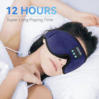 Sleep Headphones, 3D Bluetooth Sleep Mask, LIGHTIMETUNNEL Washable Sleeping Headphones with Ultra Thin Stereo Speakers Microphone Hands Free for Insomnia Travel Blue Color