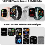 Smart Watch for Men Women, 1.83" HD Touchscreen Fitness Watch with Bluetooth Call&Message Notifications, 110+Sport Modes, 24/7 Heart Rate/Sleep Monitor, IP68 Waterproof Fitness Tracker for Android iOS
