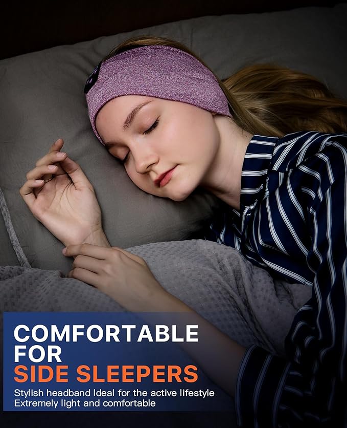 Perytong Sleeping Headphones, Bluetooth Headband, Soft Comfortable Headphones for Sleeping, Nap, Relaxation, Meditation, Yoga, Running, Jogging, Cool Tech Gifts for Women Men