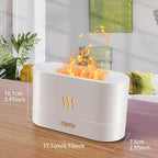 Essential Oil Diffuser, Flame Oil Diffuser - Aromatherapy Aroma Humidifier, Upgrade 7 Colors Noiseless - Perfect for Bedroom Home Office (180ml Classic Flame, White)