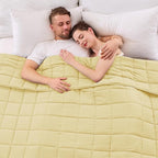 King Size Weighted Blanket for Adults (20 lbs, 80” x 87”, Yellow) Cooling Heavy Blanket for Sleeping Perfect for 190-210 lbs, Breathable Blanket for Adults & Couple All Season, Machine Washable