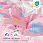 Kivik Soft Weighted Lap Blanket 2 lbs, Small Weighted Lap Pad, Breathable Heavy Throw Blankets for School Calming & Bed Sleeping, Machine Washable, 20 x 30 Inches, Cute Unicorn Printing, Light Pink