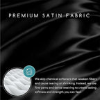 MR&HM Satin Sheets with Elastic Corner Straps, Twin Size 3-Piece Silky Bedding Set, Deep Pocket 15 Inches, Good for Hair & Skin (Twin, Black)