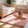 Ultra-Soft 3x5 Pink Shag Rug for Girls’ Bedroom – Small Fluffy Non-Slip Area Rugs for Living Room, Kids Room, Nursery, Playroom, Dorm, Home Office, Modern Plush Carpet Home Décor
