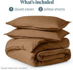 Bare Home Bedding Duvet Cover Queen Size - Premium 1800 Super Soft Collection - Lightweight, Cooling - Soft Breathable Bedding Duvet Cover (Queen, Caramel)