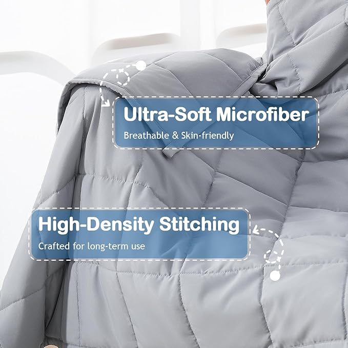 Kivik Weighted Blanket 3 lbs, Small Weighted Blanket 3 Pounds, Mini Heavy Blanket Throw, Breathable Cooling & Warm Blankets, Machine Washable, 36x48 Inches Grey