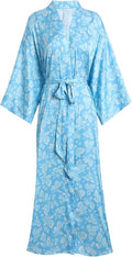 Aensso Long Soft Lightweight Silky Kimonos Robes for Women, Luxury Japanese Floral Womens Kimono Robe
