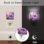 Tropical Bird Night Lights Plug Into Wall, Fantasy Fanciful Moon Clouds Summer Peach Led Night Lights Plug Into Wall Outlet for Living Room Entryway Kitchen Decor 1pcs