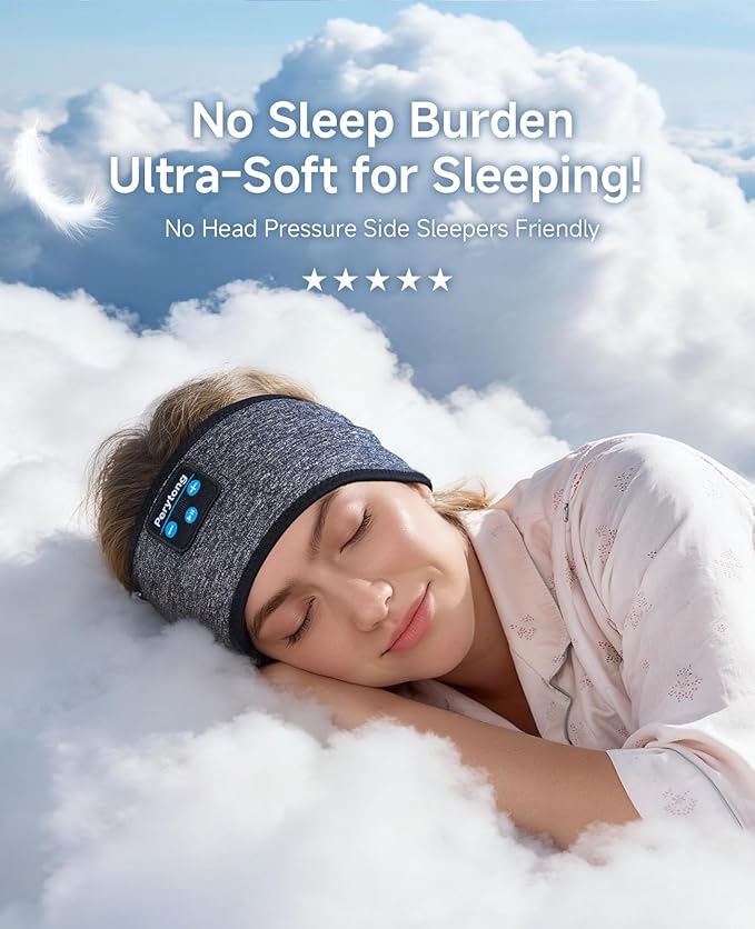 Perytong Sleep Headphones Bluetooth 5.4 Headband, Sports Wireless Earphones Sweat Resistant Earbuds Sleeping Headphone with Ultra-Thin HD Stereo Speaker for Workout Running Cool Gadgets Unique Gifts
