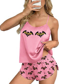 Ekouaer Silk Pajamas Set for Women Satin Backless Lingerie Pjs Cami Top and Shorts Nightwear