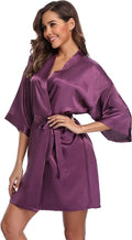 Robe for Women Silky Lightweight Satin Kimono Bride Bridesmaids Wedding Party Robes Dressing Gown Summer Loungewear