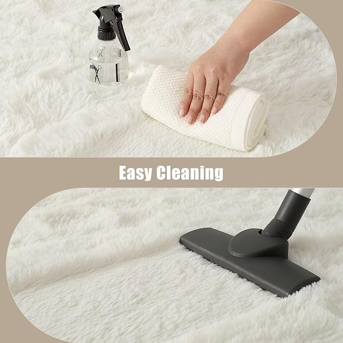 Macgace Small Throw Rugs for Bedroom, 2x3 Cream White Mini Non-Slip Area Rug, Super Soft Plush Fluffy Carpet Modern Home Decor Aesthetic for Entryway Entrance Nursery Kids Room Dorm Office