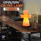 Himalayan Salt Cross Lamp – 8" Tall, 5" Wide, 7 lbs – Handcrafted Pink Salt Lamp Night Light with Wooden Base – Decorative Gift for Prayer Room, Bedroom, or Living Space