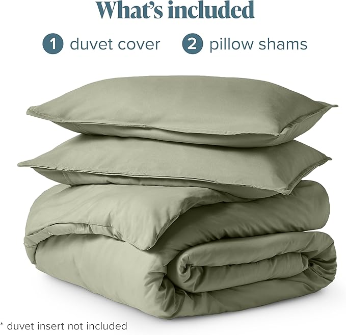 Bare Home Bedding Duvet Cover Oversized Queen - Premium 1800 Super Soft Collection - Lightweight, Cooling - Soft Breathable Bedding Duvet Cover (Oversized Queen, Sage)