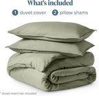 Bare Home Bedding Duvet Cover Queen Size - Premium 1800 Super Soft Collection - Lightweight, Cooling - Soft Breathable Bedding Duvet Cover (Queen, Sage)
