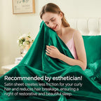 BEDELITE Satin Sheets Twin XL Size Bed Set, Luxury Soft Dark Green Sheets for Hair and Skin, Similar to Silk Bed Sheets Set 3 Pieces with 1 Deep Pocket Fitted Sheet, 1 Flat Sheet, and 1 Pillowcase