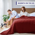 yescool King Size Weighted Blanket for Adults (30 lbs, 80” x 87”, Red) Cooling Heavy Blanket for Sleeping Perfect for 290-310 lbs, Breathable Blanket for Adults & Couple All Season, Machine Washable