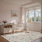 Lahome Chloe Insect Botanical Washable Beige 6x9 Area Rugs for Living Room, Non Slip Rugs for Bedroom, Boho Indoor Throw Dining Room Rugs for Under Table Carpet for Home Office Playroom(Beige,6x9)