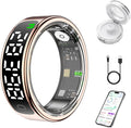 Smart Health Ring for Women Men, Smart Ring Fitness Tracker for iOS Android, Heart Rate, Blood Oxygen, Blood Pressure, Sleep Monitoring,5ATM Waterproof, No Subscription Fee (Gold, 13#)