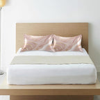 Rose Gold Satin Pillowcase for Hair and Skin, Rose Gold Marble Silk Pillow Case with Envelope Closure, Queen Size 20x30 inches, 1 PC