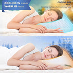 SUPA MODERN Shredded Memory Foam Pillows Queen Size Set of 2, Cooling Bed Pillow for Sleeping for Hot Sleepers, Adjustable Pilllows for Side Back and Stomach Sleepers, Neck & Shoulder Comfort Support