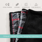 Elegant Comfort Throw Blanket, Reversible Sherpa Flannel, Ultra-Soft, Fuzzy, Cozy and Plush- All Season Lightweight Decorative Throw, 50 x 60 inches, Plaid Design Sherpa Throw, Midnight
