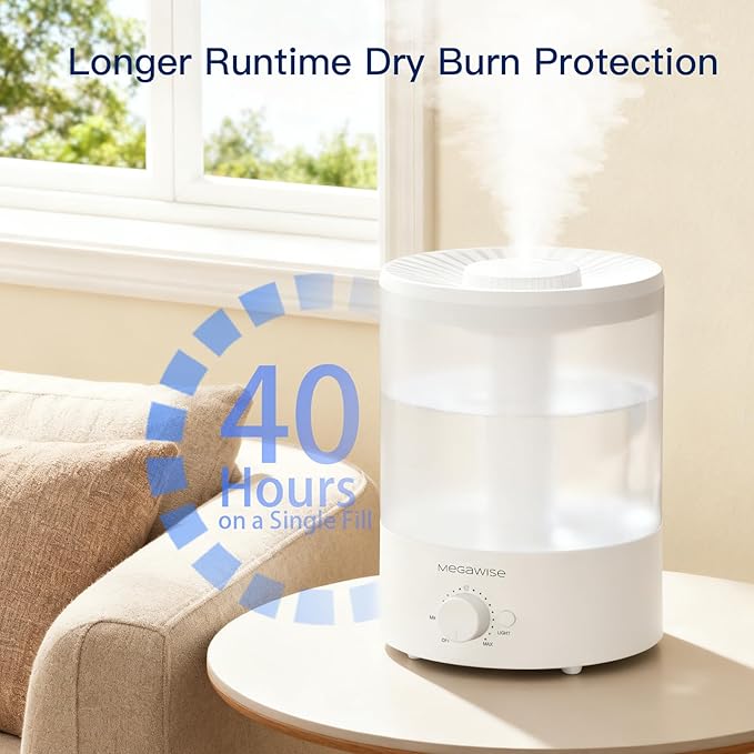 Cool Mist Humidifiers for Babies, Bedroom, Nursery, Home and Office | Super Quiet Ultrasonic Vaporizer, Large Top-Refill 3.5L, Essential Oil Diffuser, Auto Off, Easy Clean