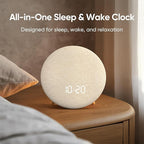 HOUSBAY Alarm Clock Sound Machine with Bluetooth Speaker - Room-Filling Sound, White Noise for Sleeping & Adult, Gentle Wake up Alarm, Cord-Free Use for Bedroom & Office, Oat Beige