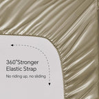 BEDELITE King Size Sheets Set, Luxury Soft Taupe Satin Sheets for Hair and Skin, Similar to Silk Bed Sheets Set 4 Pieces with 1 Deep Pocket Fitted Sheet, 1 Flat Sheet, and 2 Pillowcases
