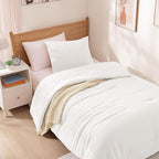 WRENSONGE Twin/Twin XL Comforter Set for Girls Boys Teens, 1 White Comforter & 1 Pillow Sham, Soft Lightweight Kids Comforter Sets for All Seasons Dorm Bedding