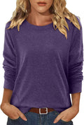 Magritta Women's Long Sleeve Leopard Color Block Tunic Comfy Crewneck T Shirt Tops Black XL
