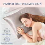 BEDELITE Satin Pillowcase for Hair and Skin, Super Soft and Cooling Similar to Silk Pillow Cases 2 Pack with Envelope Closure, Gift for Women Men(20"x36" King Size, Rose Taupe)
