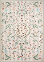 Lahome Chloe Insect Botanical Washable Beige 5x7 Area Rugs for Living Room, Non Slip Rugs for Bedroom, Boho Indoor Throw Dining Room Rugs for Under Table Carpet for Entryway Kitchen Office(Beige,5x7)