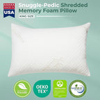 Snuggle-Pedic Shredded Memory Foam Pillow - The Original Cool Pillows for Side, Stomach & Back Sleepers - Sleep Support That Keeps Shape - College Dorm Room Essentials for Girls and Guys - King