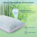 Sylvaris Shredded Memory Foam Cooling Soft Bamboo Viscose Pillow Queen Size, Adjustable Hypoallergenic Hotel Quality Bed Pillow for Side, Stomach or Back Sleeper, Oeko-TEX Certified