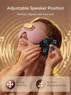 Sleep Headphones for Side Sleepers, Ultra-Thin Adjustable Stereo Speakers, Sleep Mask with Bluetooth 5.4, 64H Playtime, Comfortable for Sleeping, Travel & Meditation, Unique Gifts for Women