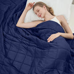 Navy Blue Weighted Blanket for Adults 12lbs, 60"x80", Queen Size Cooling Heavy Throw Blanket for 110-130lbs, Microfiber Soft Thick Big Blankets Weighted Comforter Gift for Sleeping