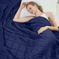 Navy Blue Weighted Blanket for Adults 25lbs, 88"x104", Cal King Cooling Heavy Throw Blanket for 220-280lbs, Microfiber Soft Thick Big Blankets Weighted Comforter Gift for Sleeping