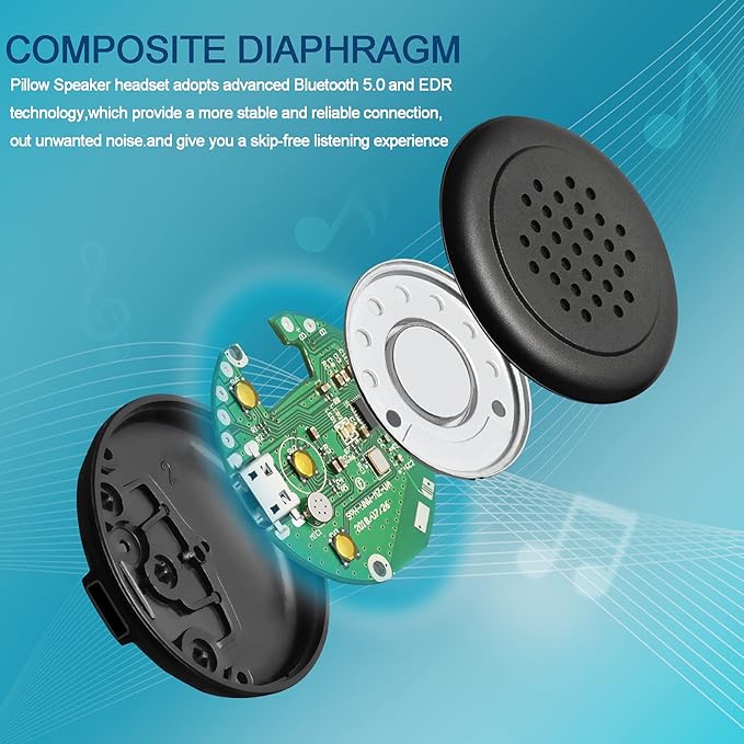 Bluetooth Speakers Module - Pillow Speaker with Mic, DIY Bluetooth Headset, Beanie and Headband Replacement Module for Sleep Headphones