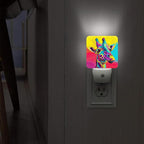 Giraffe Night Lights Plug Into Wall, Modern Playful Colorful Patterns Abstract Shapes None Peach Smart Outlet Plug in Led Night Light Lamp for Living Room Family Room Bedroom Decor 1pcs