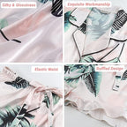 SAPJON Satin Silk Pajamas for Women 2Pcs Ruffle Notch Collar Sleepwear Button Down Short Sleeve Shorts Pjs Set Loungewear